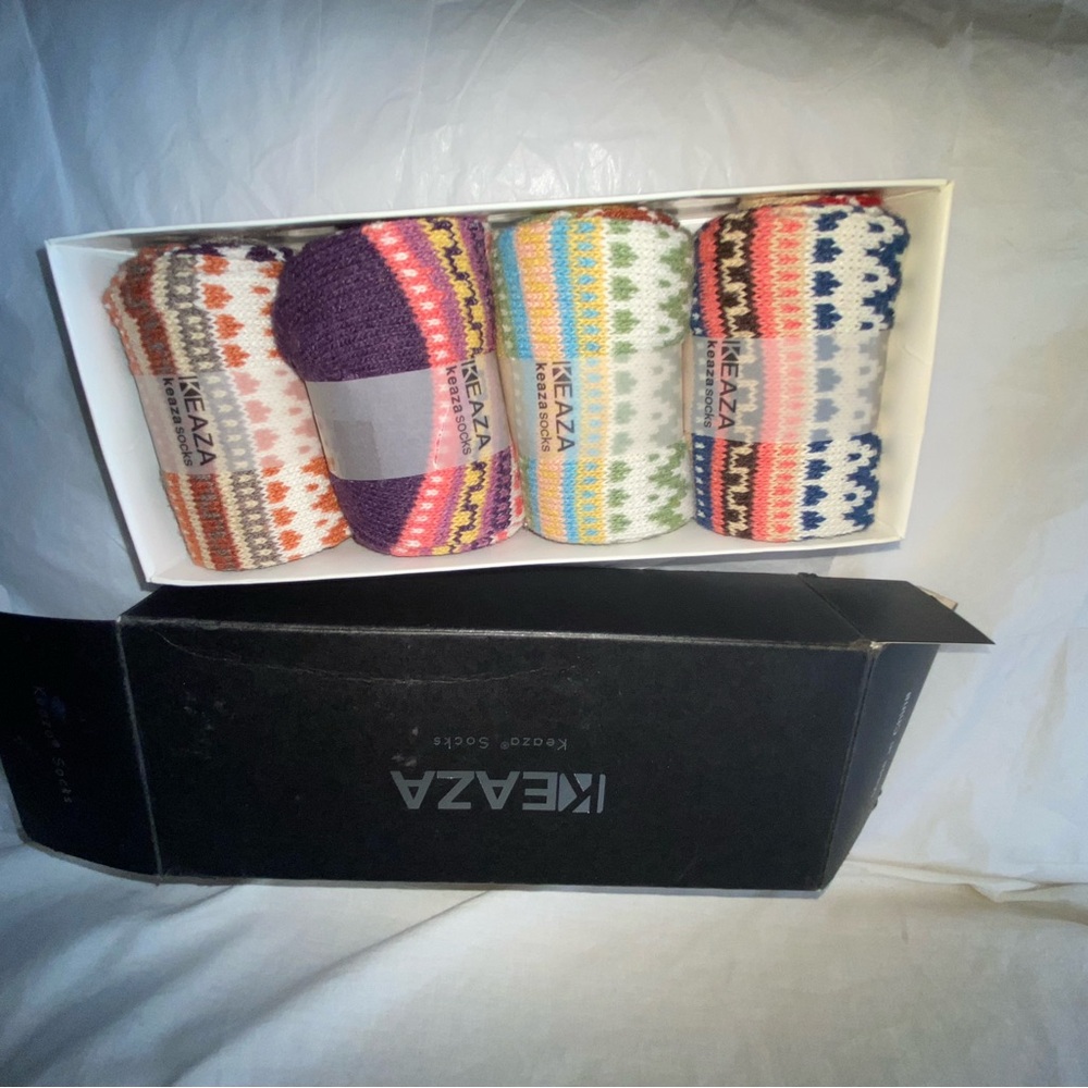 Keaza Colorful Patterned Socks - Multicolor 4 pairs s/m